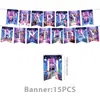 Nuevos Suministros para Fiesta Temática K-Pop Blue Hunter Girl Group Platos de Papel Desechables Vasos de Papel Manteles Juego de Banderines