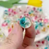 Color resina flor seca natural pan de oro cuentas redondas transparentes DIY pluma de cuentas hecha a mano pulsera cadena de teléfono móvil accesorios