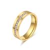 Anillo de acero de titanio con diamantes de lujo, ligero y de alta calidad, muy vendido en Europa y América, para hombres y mujeres, anillo de pareja, anillo de compromiso de boda, joyería de mano.