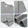 Camiseta de Algodón Puro de Ajuste Holgado, Hilo Doble, Talla Estándar Us 230g Transfronteriza, Talla Grande Oversize, Cuello Redondo, Manga Corta