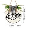 Explosiones transfronterizas de Amazon temu US letrero de madera logo puerta principal colgante decorativo corona placa de puerta listado de madera