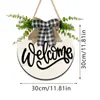 Letrero de Bienvenida de Jardín Transfronterizo Colgante de Puerta Redondo de Madera Decoraciones Navideñas Colgante de Tablero de Madera Navideño Letrero de Madera para el Hogar