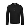 Camiseta de manga longa canelada, estilosa e resistente, com urso mágico para homens, adequada para o trajeto diário, com corte regular e gola Henley