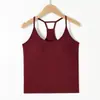 Camisole Feminina com Bojo Embutido, Design Costas Nadador de Verão, Corte Justo, Top Base sem Mangas para Roupas de Exterior