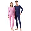 Estilo Pareja 2025 10A Antibacteriano Jengibre Engrosado Cepillado Térmico Juego de Ropa Interior Unisex Rayas Horizontales Adelgazante