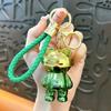 Llavero luminoso de oso mecánico punk colorido creativo electrochapado luz nocturna llavero colgante de bolsa regalo mayoreo