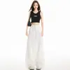 Jeans de mujer Lyocell Tencel suaves y fluidos, de cintura alta, largo hasta el suelo, pierna recta, corte holgado, seda de hielo, cuerpo en forma de pera