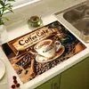 Mantel Individual Retro para Café Más Vendido de Amazon para Ventas Transfronterizas, Tamaño 45X30cm, Adecuado para Mesa de Cocina en Casa, Mantel Aislante de Calor