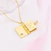 Colgante de Cuaderno Estilo Influencer de Moda Cadena para Clavícula Tarjeta con Letra Flip Libro Pop-Up Collar de Acero Inoxidable Venta al por Mayor