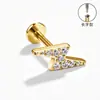 Brincos de Liga de Titânio F136, Brincos Longos Finamente Esculpidos para Cartilagem da Orelha, Piercings Labiais de Zircônia, Joias para Piercing Corporal de Titânio G23