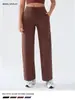 Pantalones de Yoga Deportivos de Pierna Ancha para Mujer Cintura Media-Alta Serie Casual Adelgazante Pantalones Rectos Americanos