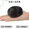 Peluca de Moño Bajo para Mujer, Coleta de Cabello Real, Moño de Estilo Antiguo Hanfu, Fabricante de Moños Perezosos, Cabello Rizado y Voluminoso