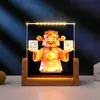 Luz de Noche Luminosa de Cristal con Forma de Cubo 3D Impreso a Color Transfronterizo Adorno Decorativo Creativo para Escritorio Regalo de Cumpleaños para Niñas
