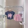 Terno de verão para meninas 2024 Novo terno estampado casual de verão Shorts de manga curta Moda infantil de duas peças Conjunto de moda
