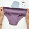 Hilo de algodón transpirable transfronterizo ropa interior para mujer textura de raya vertical algodón cintura briefs inferiores al por mayor mujer