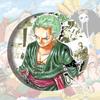 Colgante de insignia de hojalata de One Piece Luffy Suolong Shanzhi, redondo, portátil, pequeño espejo, barra periférica de anime