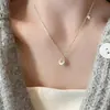 Collar Colgante Ruyi de Plata Pura S925 con Cuentas de Plata para Mujer, Cadena de Clavícula Dulce Versátil Simple de Personalidad Lujo Ligero