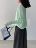 Suéter de Punto Estilo Coreano Jiangzuo con Mangas Murciélago para Mujer Primavera Temprana 2026, Top Versátil Casual Irregular 9103