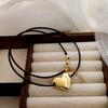 Fiebre de bloggers de Corea del Sur con collar de cuerda ellepeut love simple estilo frío cadena para clavícula ajustable