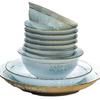 2026 Nuevo Modelo Año Nuevo Jingdezhen Celadón de Color Bajo Esmalte Exquisito Juego de Cuencos y Platos de Porcelana Juego de Vajilla de Porcelana Hueso para el Hogar Regalo