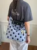 Bolso Cubo de Moda, Bolso de Mano Grande, Nuevo Bolso de Hombro Casual, Bolso Cruzado Versátil de Tela, Bolso de Mujer con Diseño de Lunares de Nicho
