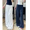 Pantalones anchos de algodón y lino blancos para mujer, nuevo estilo verano 2026, de cintura alta, adelgazantes, lino, petite, holgados, de pierna recta, casual