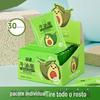 Removedor de Maquiagem de Abacate 30 peças demaquilante de peça única tecido molhado descartável algodão feminino olhos e lábios demaquilante Algodão