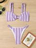 Bikini de playa con estampado de rayas para mujer, disponible en Amazon y AliExpress (2024).
