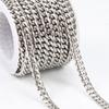 Nova corrente de moagem redonda lateral de aço inoxidável moagem dupla face simples colar pulseira masculina e feminina corrente de aço inoxidável diy ponto