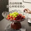 Nova Fruteira de Pé Alto da Temu para Uso Doméstico, Prato de Petiscos para Sala de Estar, Fruteira em Formato de Pétala, Prato para Frutas Secas e Doces de Mesa de Centro