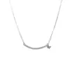 Mariposa Sonriente Chapado en Plata de Ley S925 Oro de 18 Quilates Colgante de Mariposa Sonriente Curvo Collar Cadena de Clavícula Dulce Elegante Nicho de Instagram