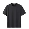 Estilo Novo de Verão 2026 Algodão com Sensação de Gelo 220g Manga Curta Estilo de Hong Kong Solta Casual Cor Pura Básica Tamanho Grande Camiseta de Manga Curta para Homens