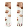 Meias de Neve Coral Fleece Outono Lunar Novembro Meias de Neve Meias de Gato Fofas Toalha Engrossada Meias de Dormir de Chão Quentes