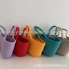 Bolsa tejida para mujer 2022 Bolso de cuerda de algodón de nicho Bolso de mano Bolso tejido de cuerda de algodón Bolso tejido de paja Bolso de playa Bolso rojo