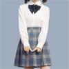 Camisa branca original de uniforme jk para estudante japonesa plus size polegadas camisa manga longa forrada com lã básica cor sólida por dentro