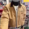 Chaqueta de trabajo estilo americano con solapa para hombres y mujeres, estilo clásico moderno y de moda para primavera y otoño, chaqueta casual versátil con cremallera