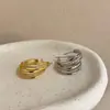 Pendientes de Metal Estilo Tres Círculos Elegantes con Pedrería, Aguja de Plata 925 de Dongdaemun Corea, Pendientes de Aro Versátiles de Moda