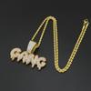 Marca de moda europea y americana GANG, colgante de hip hop con letras en inglés, collar de hip hop para hombre con diamantes, accesorios transfronterizos de AliExpress.