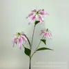 Película Suave de Pegamento Impresa en 3D Lirio Galan Lirio de Fuego de 3 Cabezas Decoración de Salón de Bodas Flor Artificial Decoración Suave para el Hogar Arreglo Floral