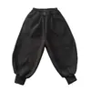 Calças de Pelúcia Outono e Inverno para Meninos Estilo Casual para Meninos Pequenos Calças Jogger 2026 Novas Calças de Lã Inteiras para Crianças Estilo Lanterna