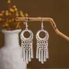 Estilo Étnico Pendientes de Imitación de Plata Miao Pendientes Largos Colgantes con Borlas Estilo Antiguo de Lugar Escénico Pendientes de Botón Joyería Étnica Miao para Mujer Venta al por Mayor