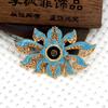 60619-1 Cobre Estilo Antiguo Joyería DIY Cobre Goteo de Aceite Hecho a Mano Pasador Corona de Cabello Material Accesorios Hoja de Loto Flor de Loto