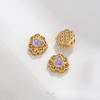 Color dorado opaco reteniendo método antiguo incrustado perla de imitación piedra lunar encaje cuentas huecas cuerda de cuentas diy accesorios de joyería