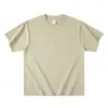 Camiseta de algodão de Xinjiang de manga curta 400g, unissex, ombro caído, corte solto, camiseta de algodão puro de peso pesado, camiseta básica, camiseta de meia-manga