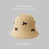 Sombrero de paja con lazo Dongdaemun de Corea del Sur, bonito y dulce sombrero de pescador para niñas, ideal para viajes de primavera y verano, para la playa y el sol.