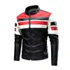 Chaqueta de Cuero para Hombre Nueva Otoño e Invierno Comercio Exterior Costuras Atractiva Chaqueta de Cuero para Motociclista talla extra Cuero Hombres Gordos Amazon