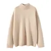 Novedad Otoño e Invierno 2025 Ropa de Punto de Cachemira para Mujer, Ropa de Punto de Cachemira Gruesa Versátil, Ropa de Punto Simple de Cuello Alto con Borde Enrollado