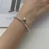 Pulseira Tiki Real Pat Prata S925 Caqui Ruyi Design de Nicho Pulseira de Contas Redondas Nova Moda Chinesa Pulseira Versátil