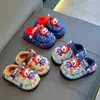 Armazém Jieyang - Pantufas de Algodão Infantil, Design Fofo de Panda, Pantufas de Pelúcia Quentes de Inverno para Meninos e Meninas, Sola Grossa, Adequado para Uso Interno