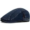 Boina de Mezclilla Lavada de Moda Gorra Retro Británica de Newsboy Gorra Casual Japonesa de Algodón Puro Gorra de Béisbol Hombre